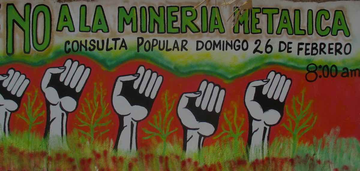 L'une des peintures murales qui étaient en place au Salvador lors des consultations sur l'interdiction de l'exploitation minière en 2017. Photo : Sandra Cuffe.